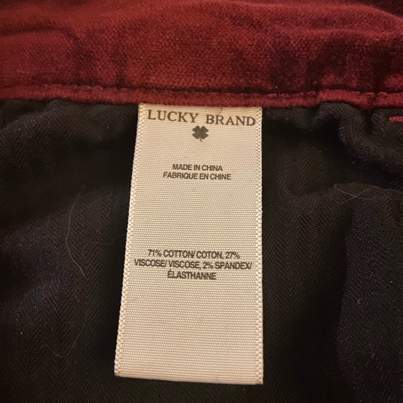 Lucky Velour Red Burgundy Charlie Skinny Pants - Picture 8 of 13